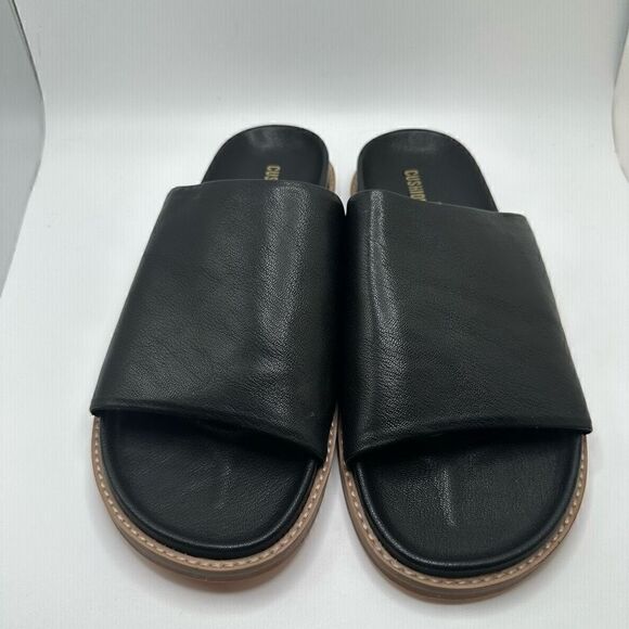 CUSHIONAIRE Women's one band footbed sandal with +Comfort 9 BLACK - Picture 2 of 7
